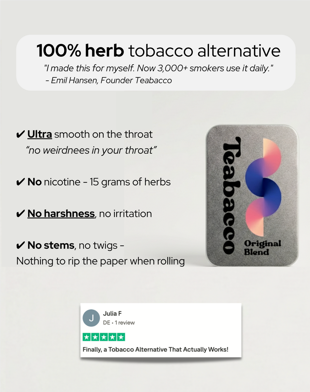 Teabacco Herbal Blend - New tastes